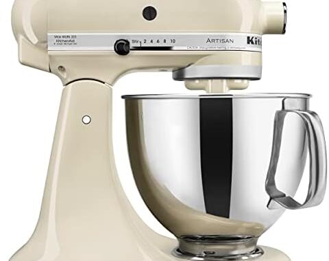 KitchenAid Artisan, 5-Qt Tilt Head Stand Mixer, KSM150PS, Almond Cream
